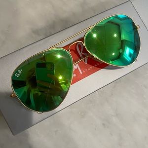 Ray ban green aviator 58mm sunglasses rb3025